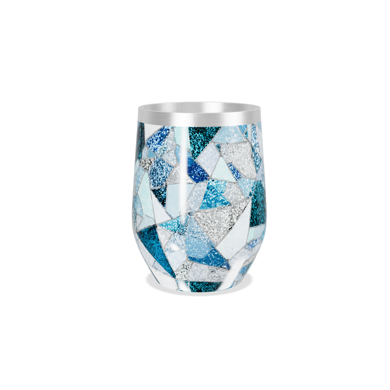 Copo Térmico Slim - Mosaico Azul Inox