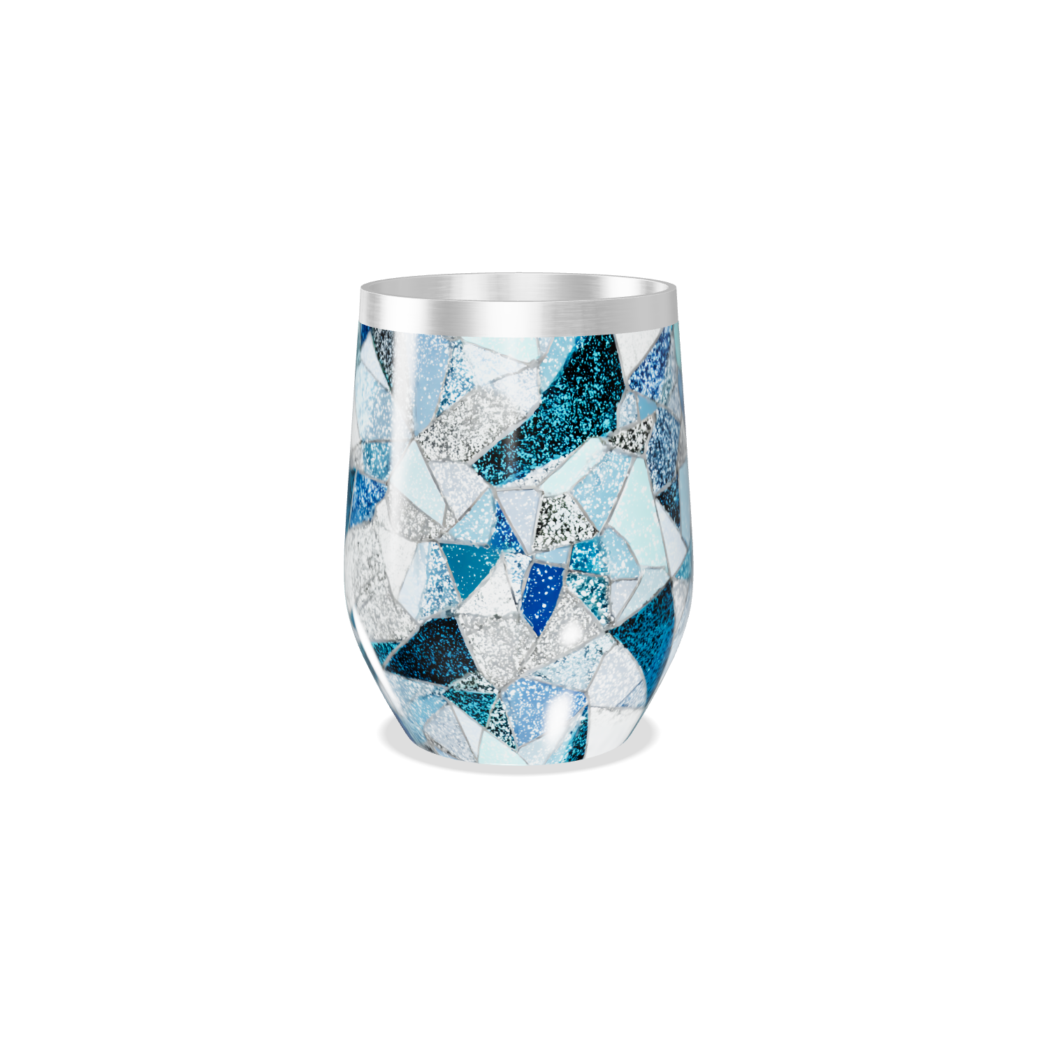 Copo Térmico Slim - Mosaico Azul Inox