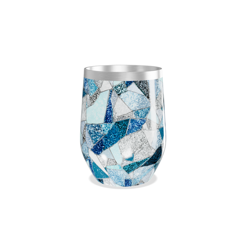 Copo Térmico Slim - Mosaico Azul Inox