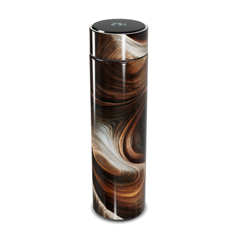 Garrafa Térmica Touch - Marrom Estampa Fluida