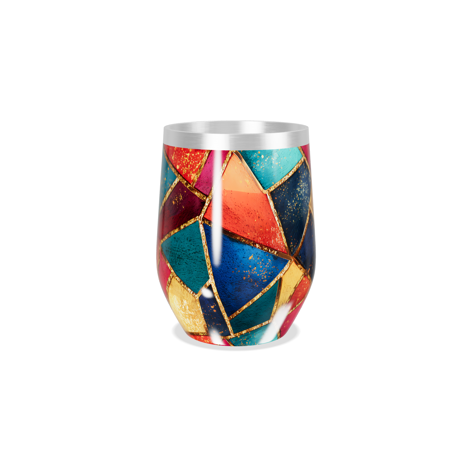 Copo Térmico Slim Mosaico Colorido Aço Inox