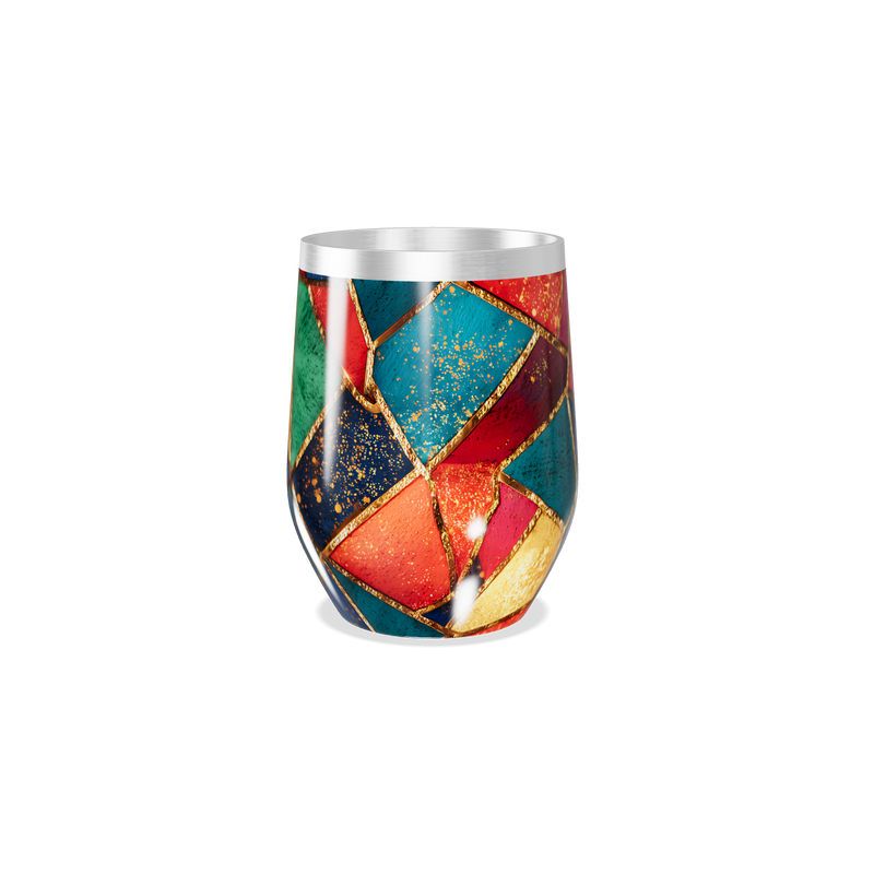 Copo Térmico Slim Mosaico Colorido Aço Inox