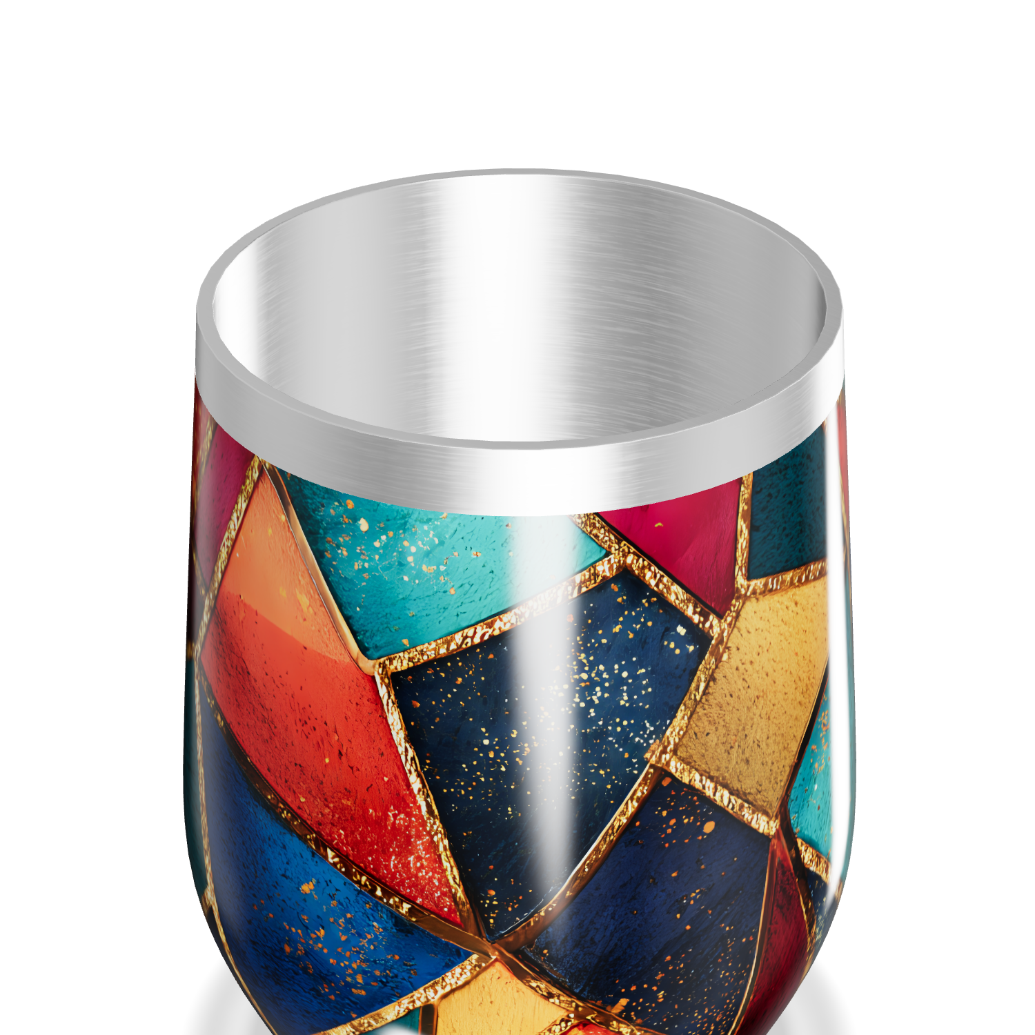 Copo Térmico Slim Mosaico Colorido Aço Inox