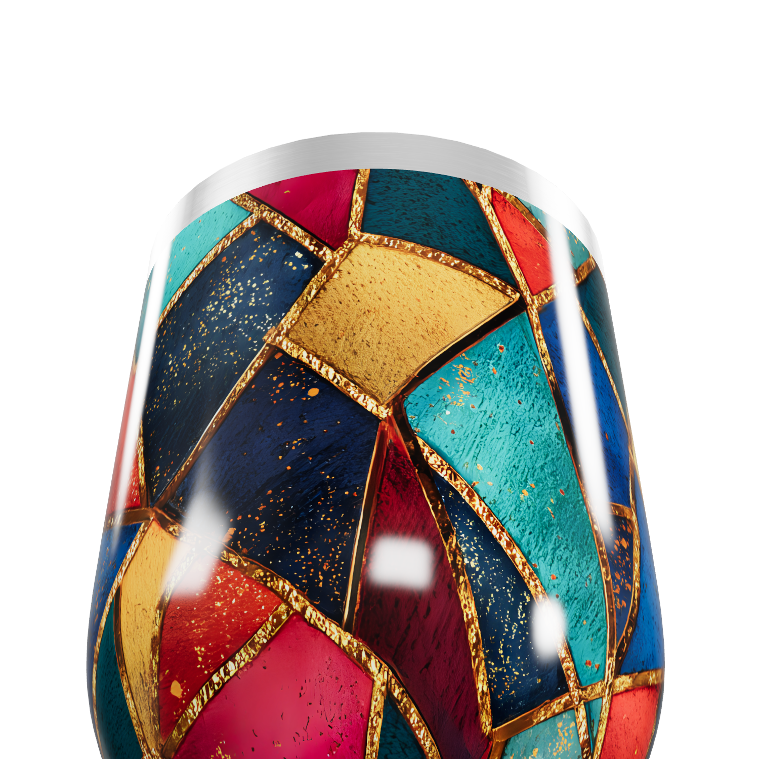 Copo Térmico Slim Mosaico Colorido Aço Inox