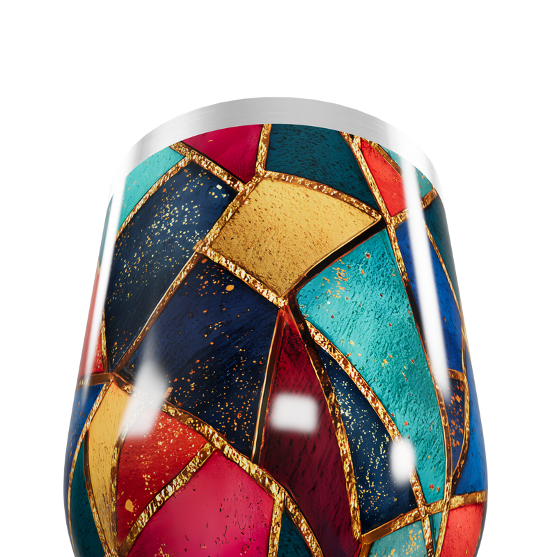 Copo Térmico Slim Mosaico Colorido Aço Inox