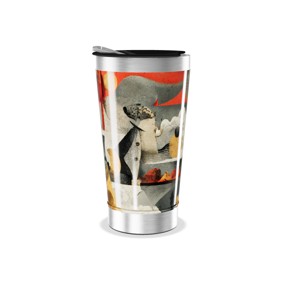 Copo Térmico - Estampa Abstrata Colorida