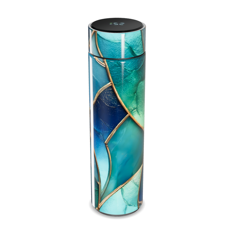 Garrafa Térmica Touch - Azul Vidro Decorado