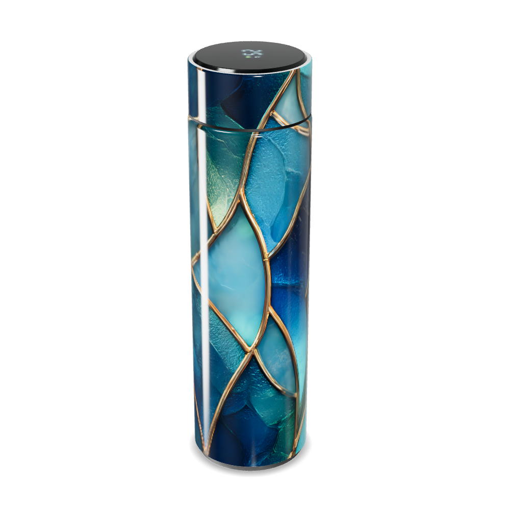 Garrafa Térmica Touch - Azul Vidro Decorado