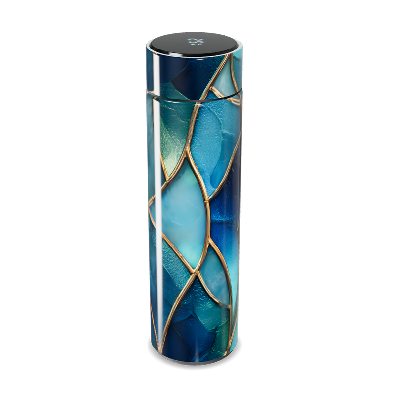 Garrafa Térmica Touch - Azul Vidro Decorado