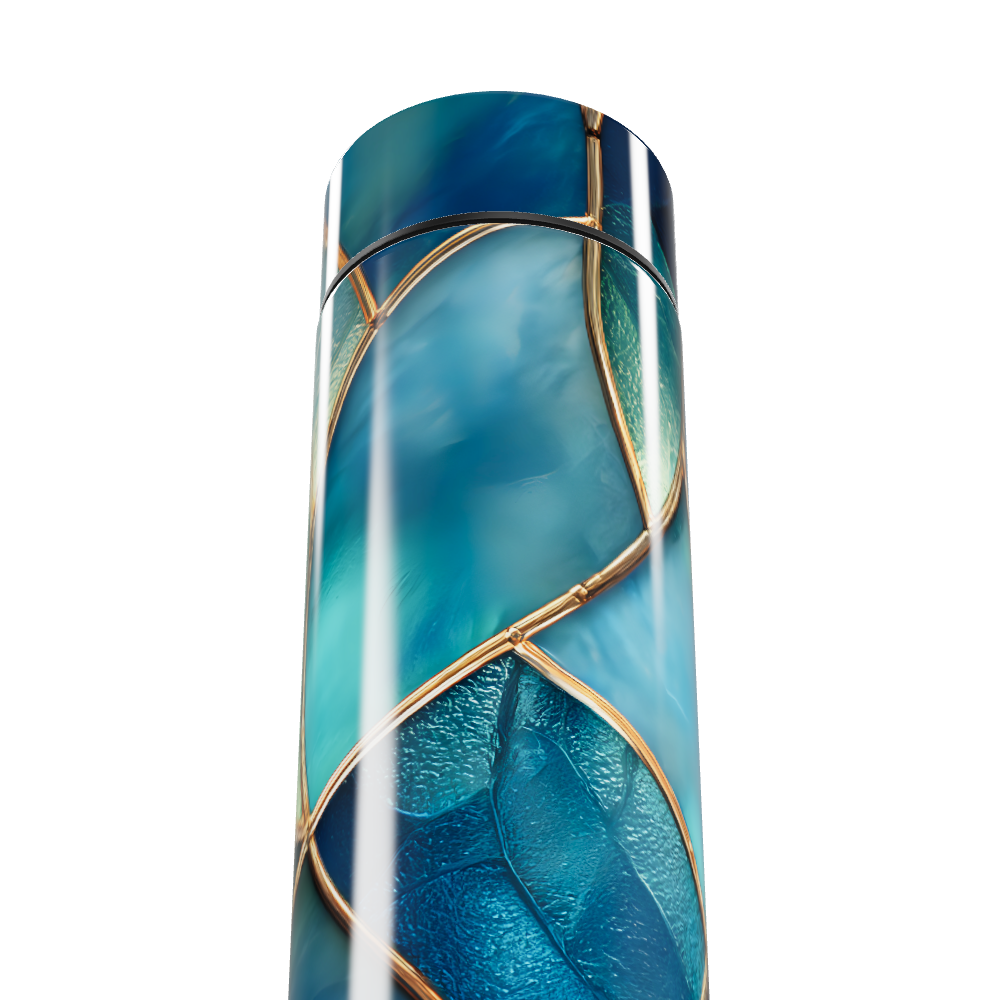 Garrafa Térmica Touch - Azul Vidro Decorado