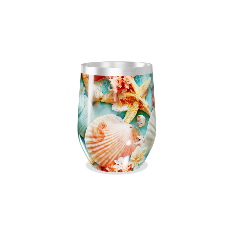 Copo Térmico Slim - Flores e Conchas Oceano