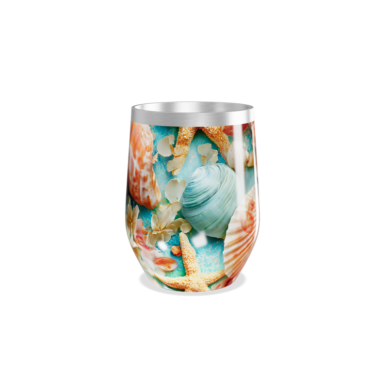 Copo Térmico Slim - Flores e Conchas Oceano