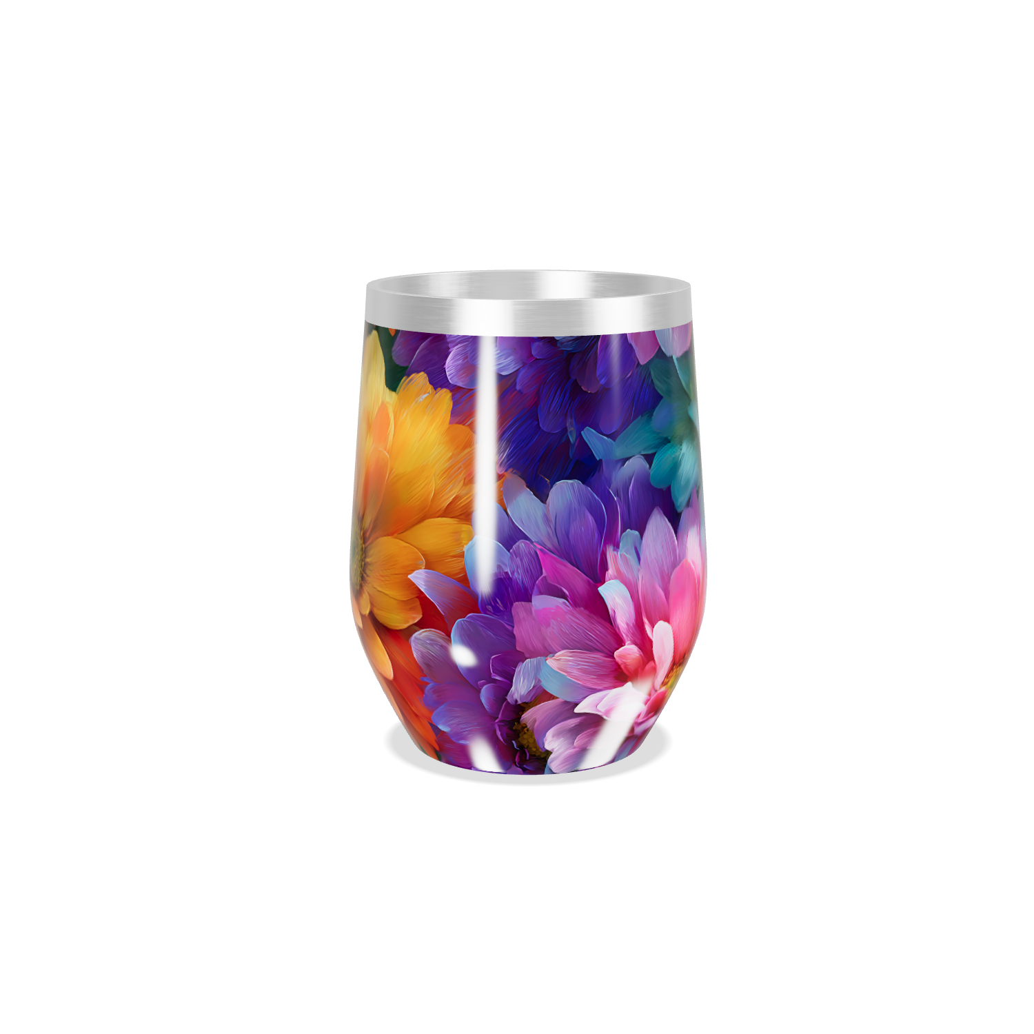 Copo Térmico Slim - Floral Colorido Inox