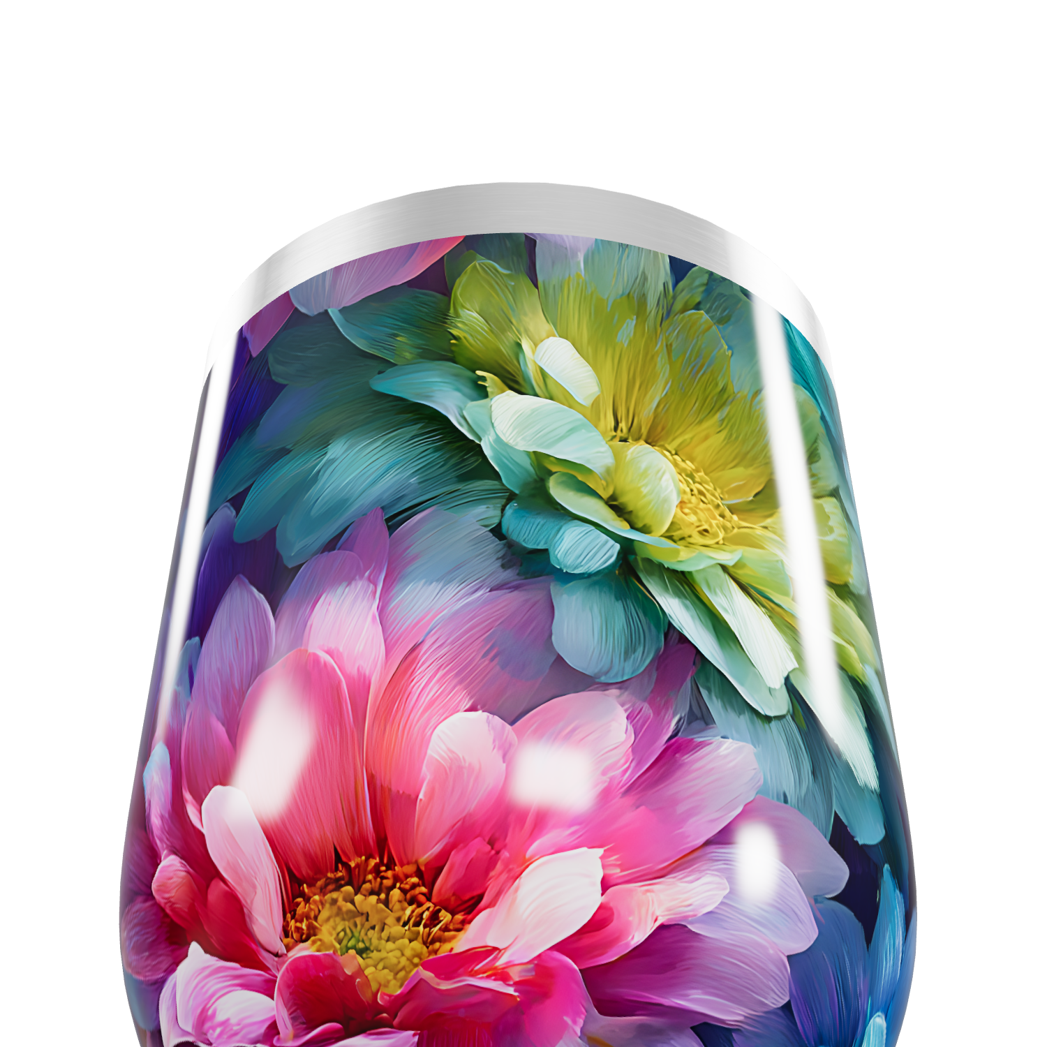 Copo Térmico Slim - Floral Colorido Inox