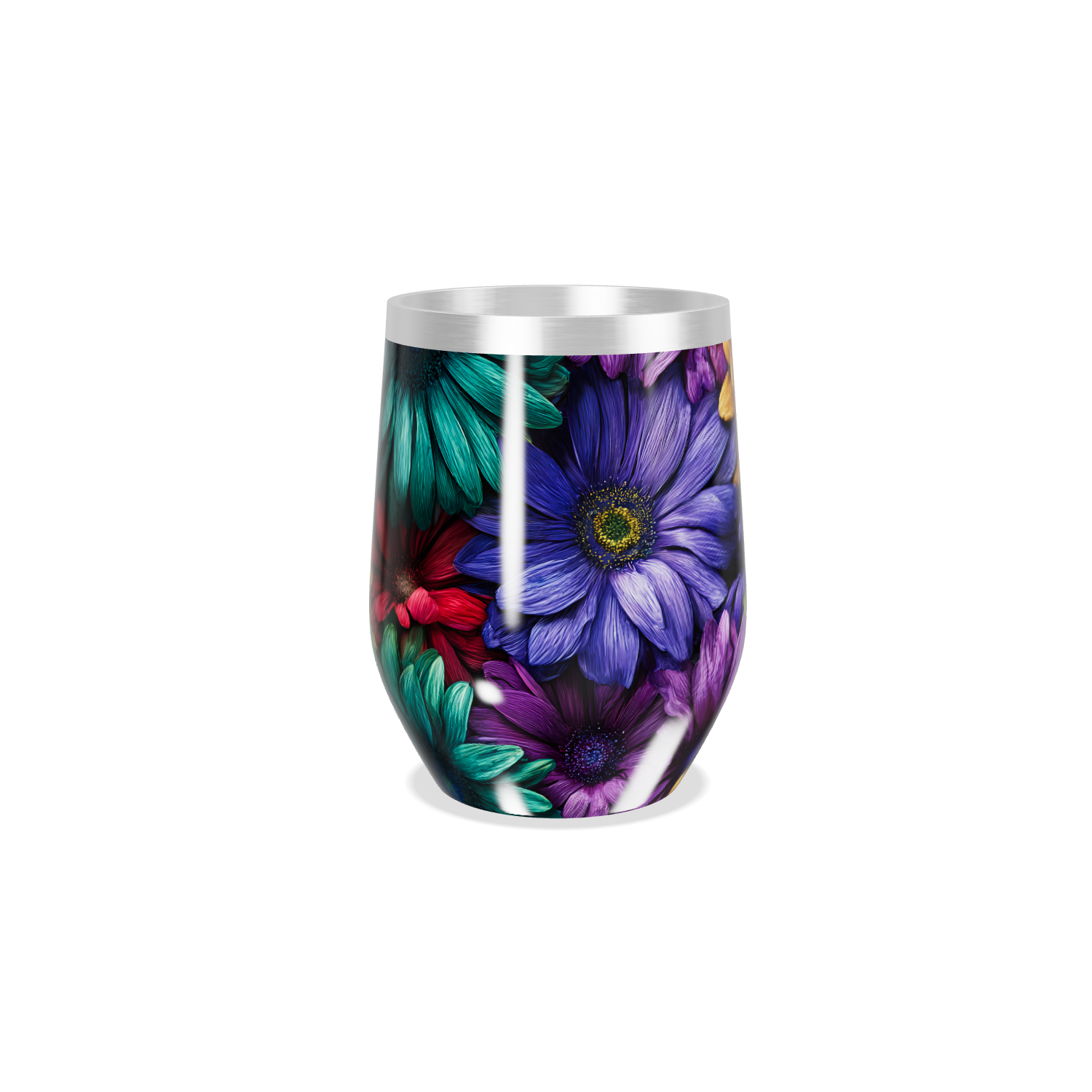 Copo Térmico Slim - Flores Coloridas Inox