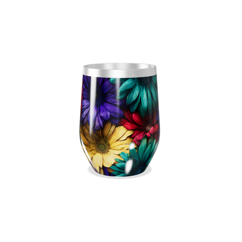 Copo Térmico Slim - Flores Coloridas Inox