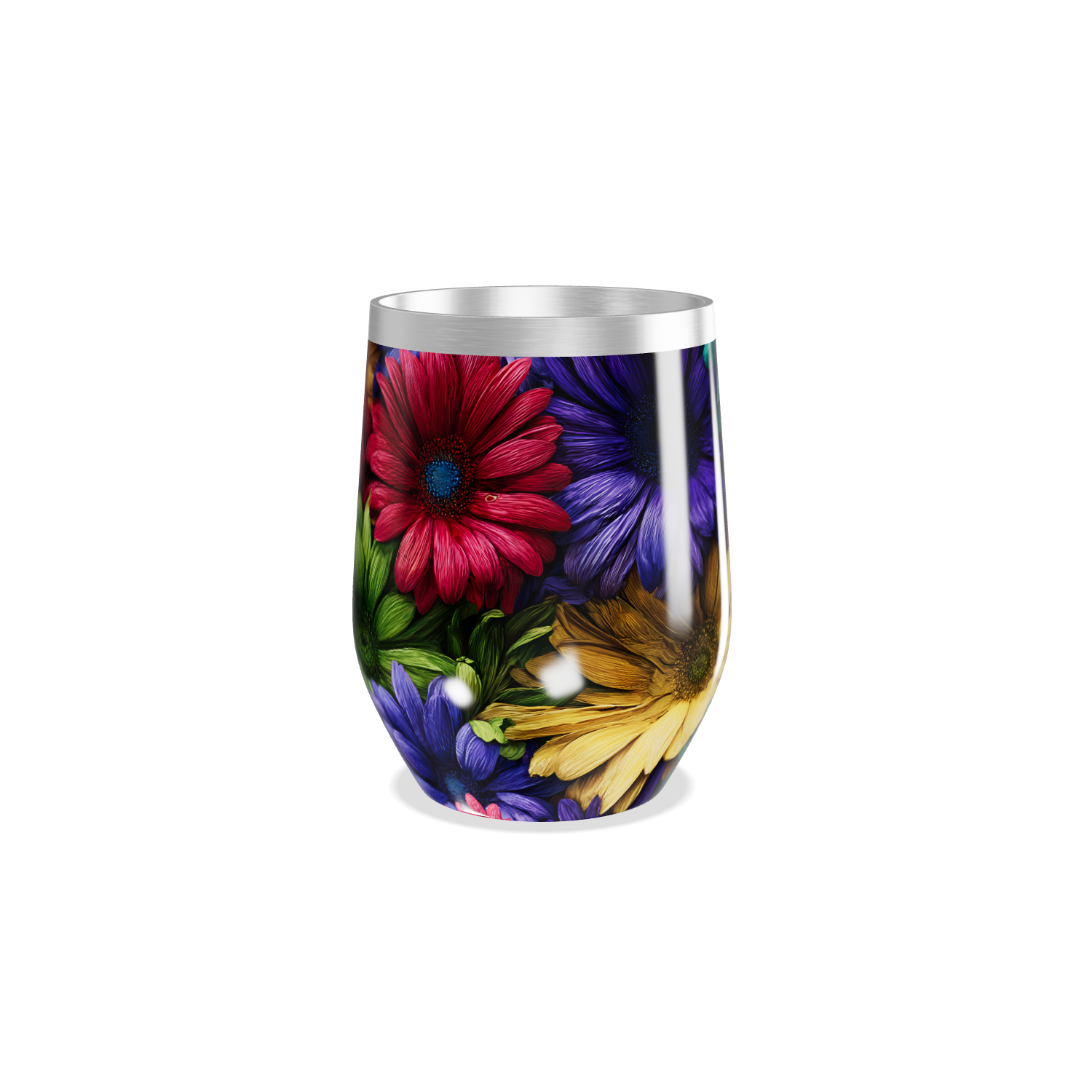 Copo Térmico Slim - Flores Coloridas Inox