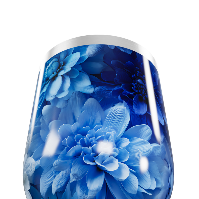 Copo Térmico Slim - Azul Floral Aço Inox