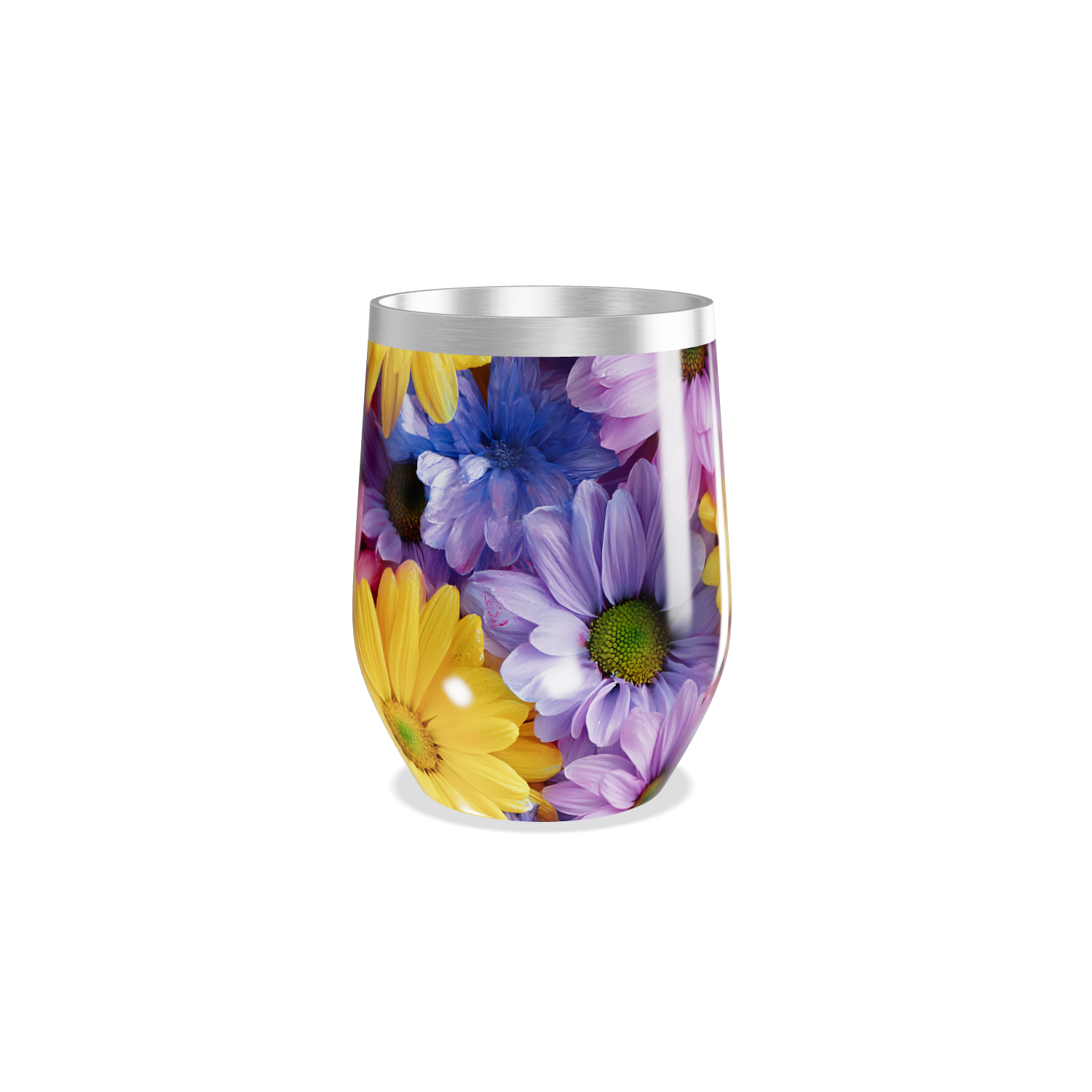 Copo Térmico Slim - Flores Coloridas Inox