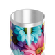 Copo Térmico Slim - Flores Coloridas Inox