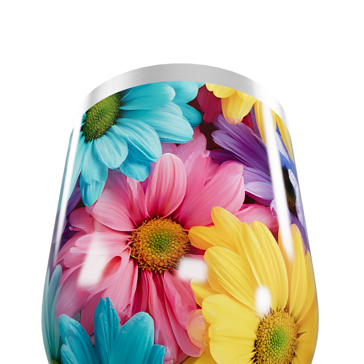 Copo Térmico Slim - Flores Coloridas Inox