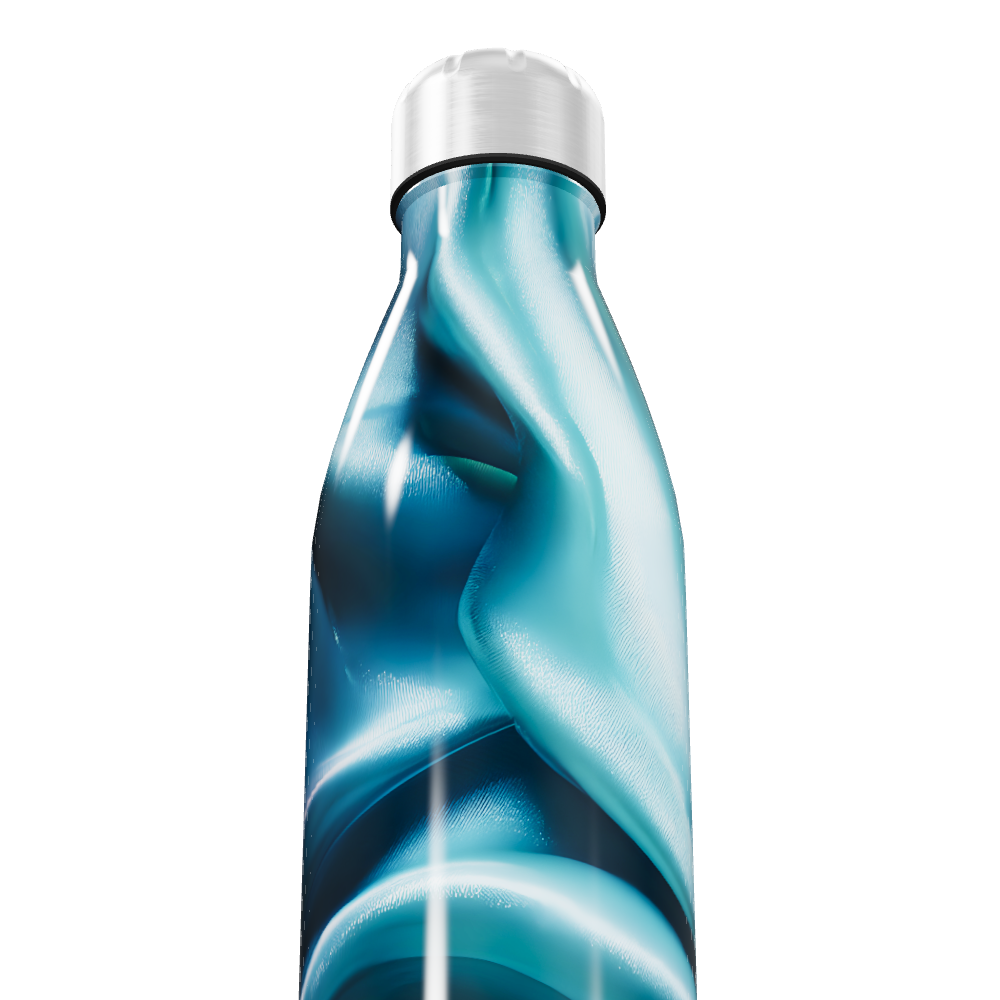 Garrafa Inox - Azul Marmorizada