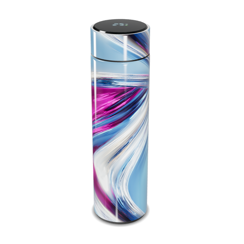 Garrafa Térmica Touch - Azul com Estampa Moderna