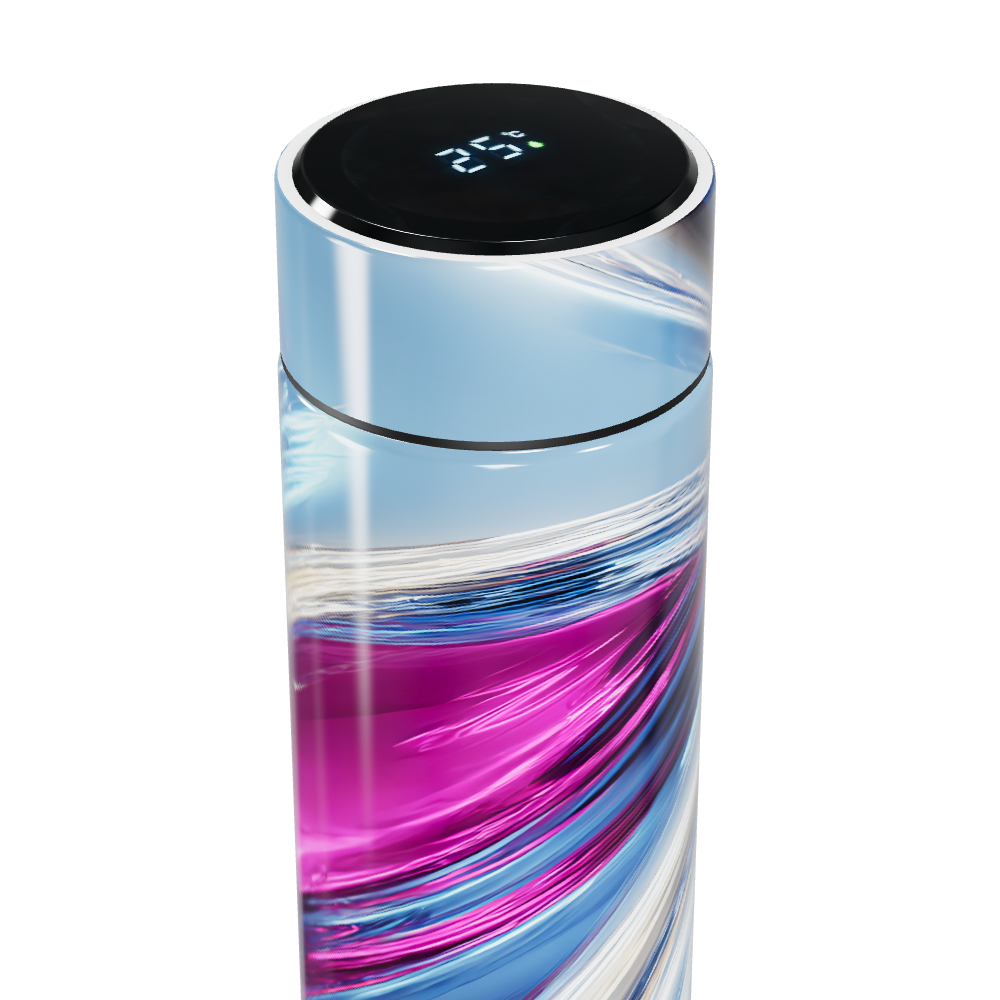 Garrafa Térmica Touch - Azul com Estampa Moderna