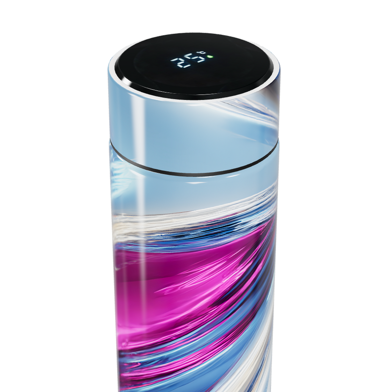 Garrafa Térmica Touch - Azul com Estampa Moderna