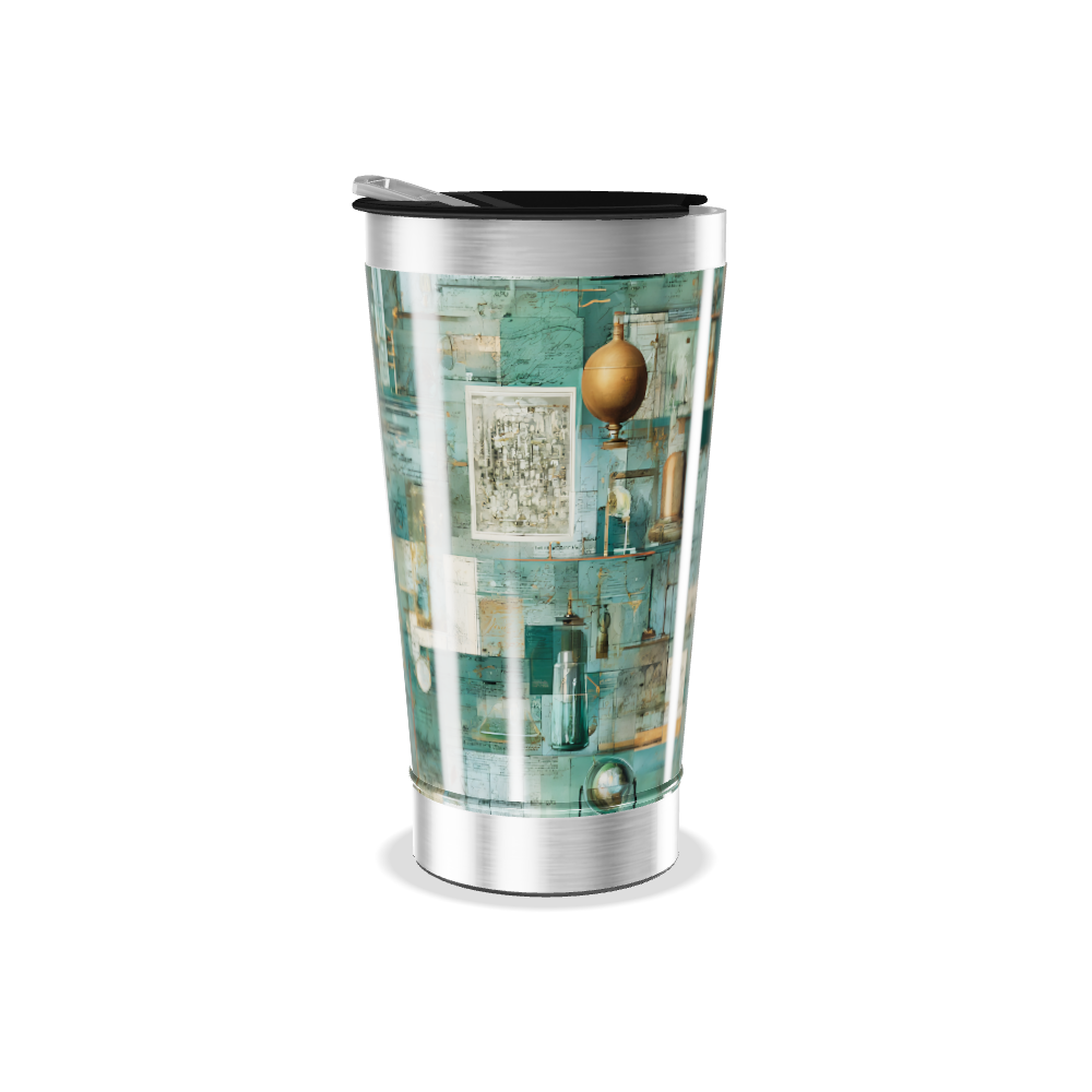 Copo Térmico - Estampa Vintage Verde