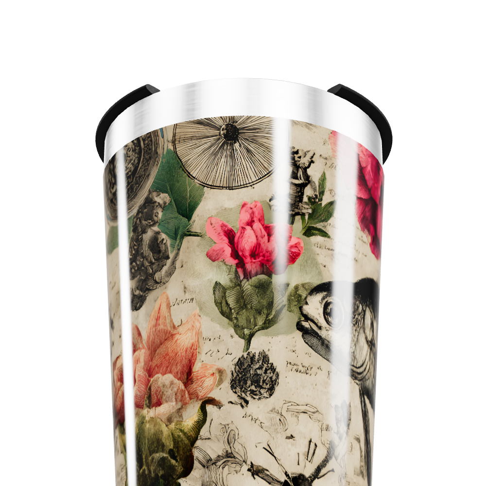 Copo Térmico - Estampa Vintage Floral