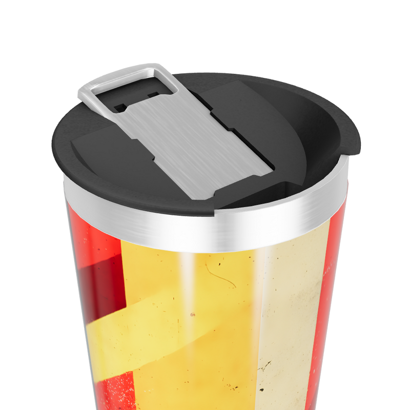 Copo Térmico - Listras Vermelho e Amarelo