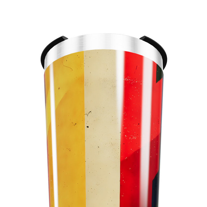 Copo Térmico - Listras Vermelho e Amarelo