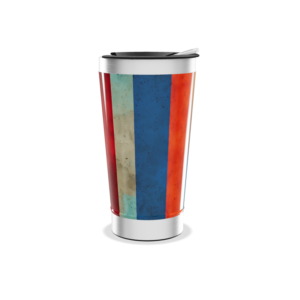 Copo Térmico - Vermelho com Listras Coloridas