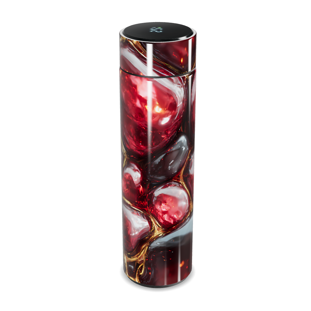 Garrafa Térmica Touch - Cristal Vermelho Digital