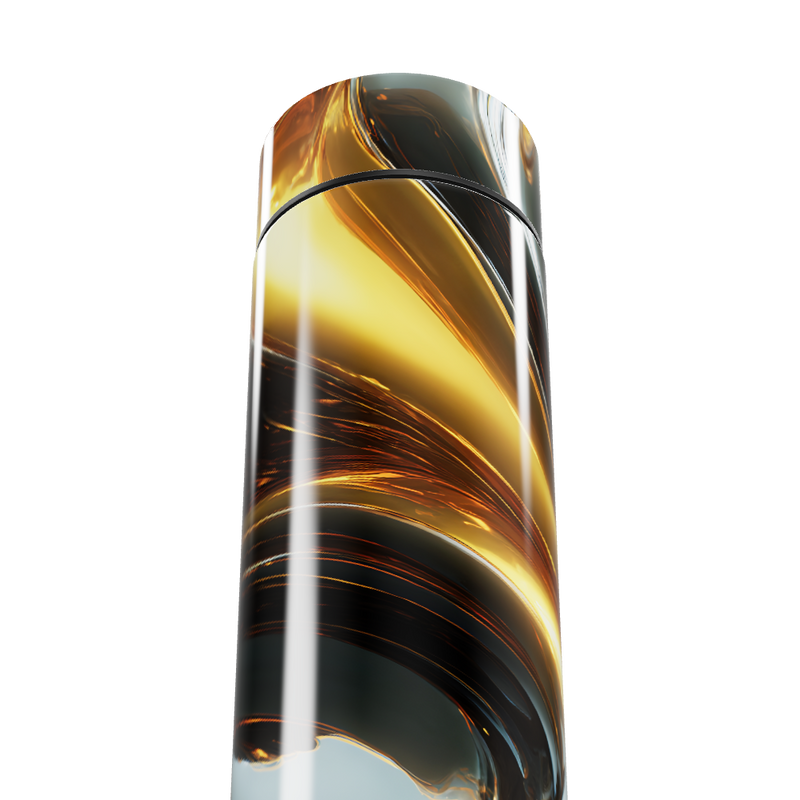 Garrafa Térmica Touch - Preto e Dourado com Display