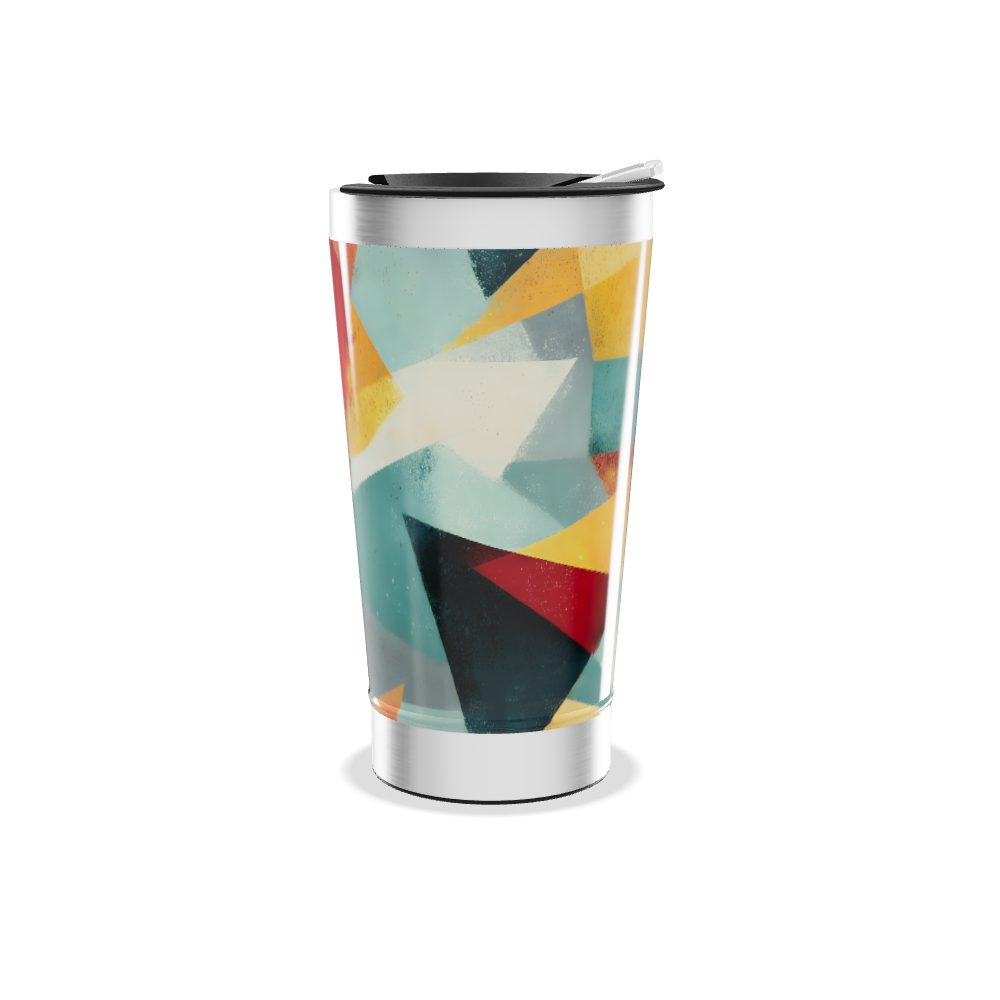 Copo Térmico - Estampa Geométrica Multicolorida