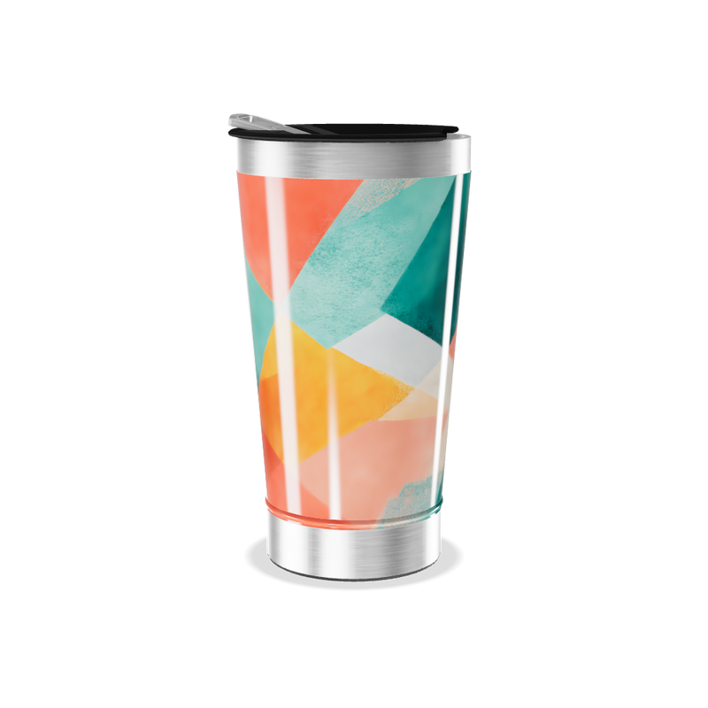 Copo Térmico - Com Estampa Geométrica Colorida