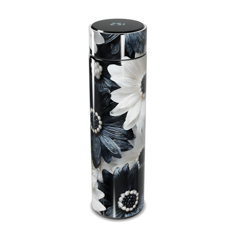 Garrafa Térmica Touch - Floral Preto e Branco