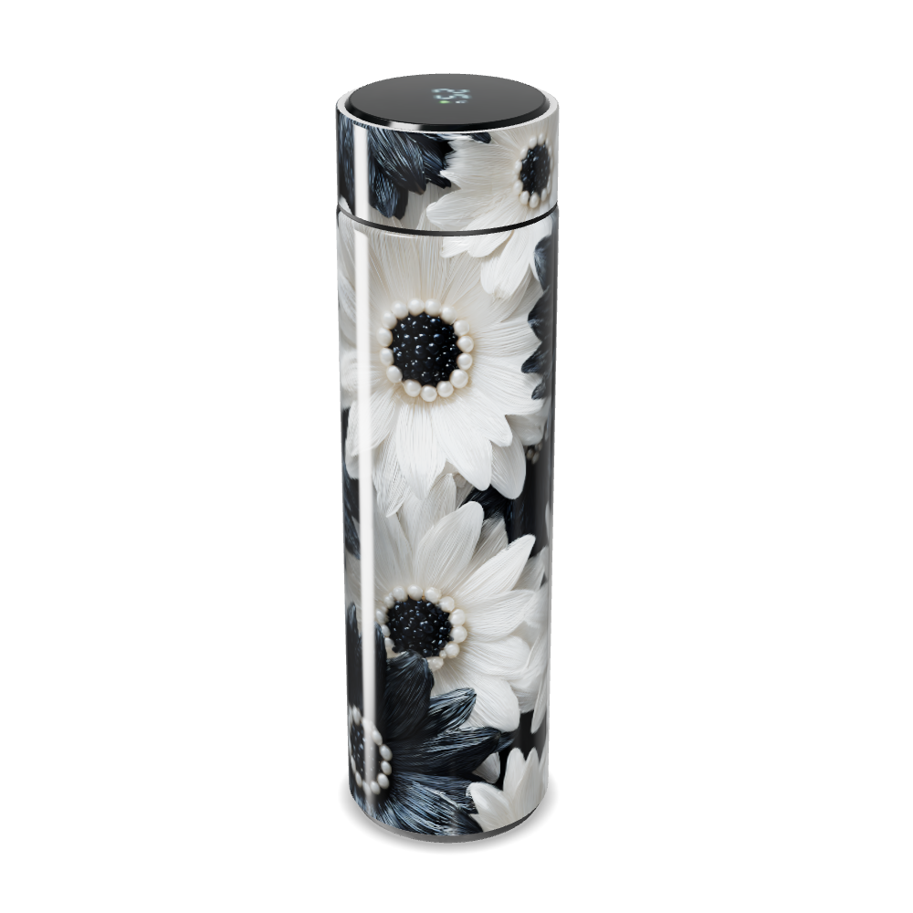 Garrafa Térmica Touch - Floral Preto e Branco