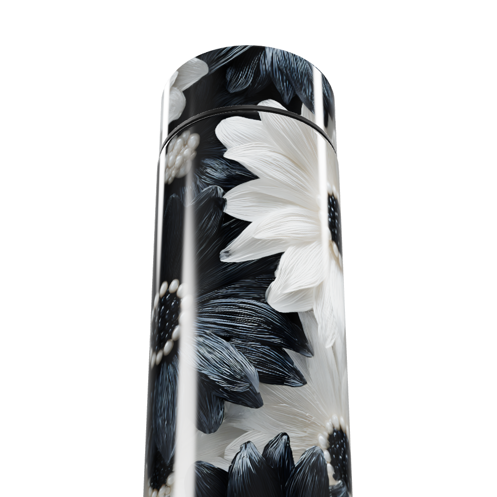 Garrafa Térmica Touch - Floral Preto e Branco