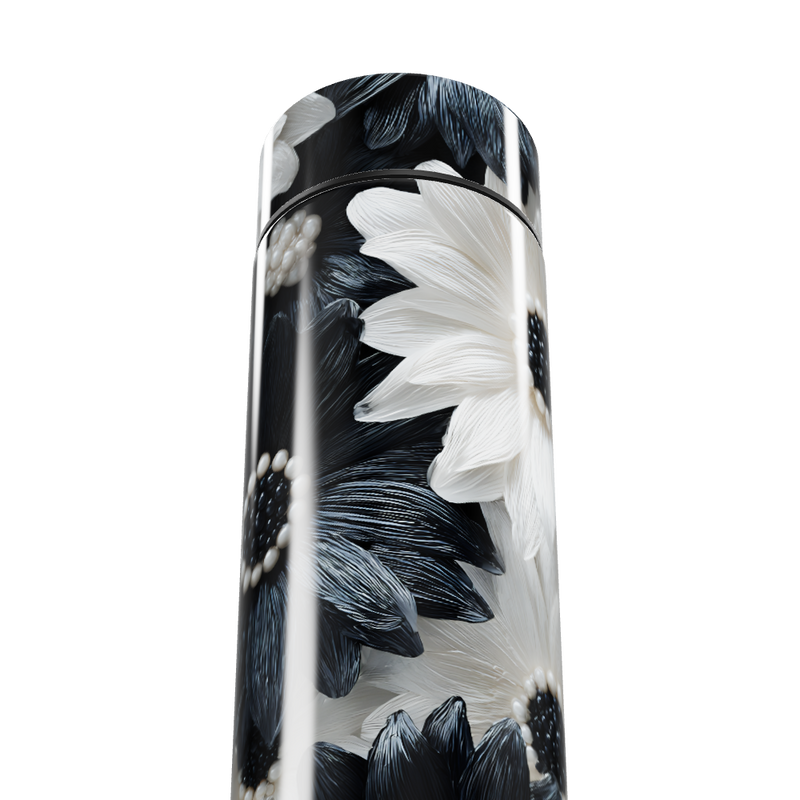 Garrafa Térmica Touch - Floral Preto e Branco