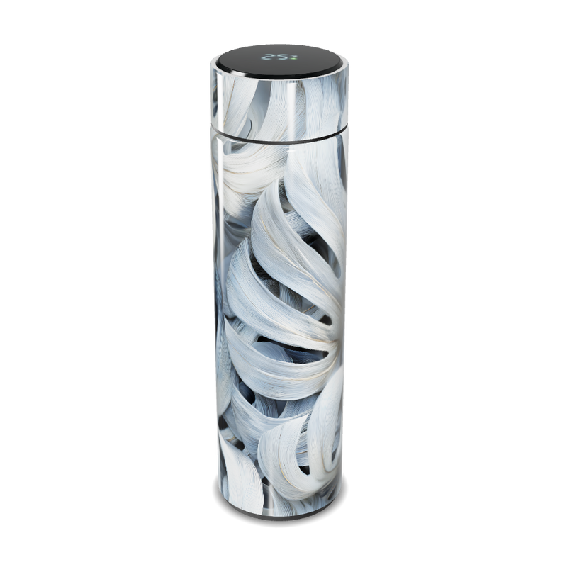 Garrafa Térmica Touch - Design Folhas Brancas