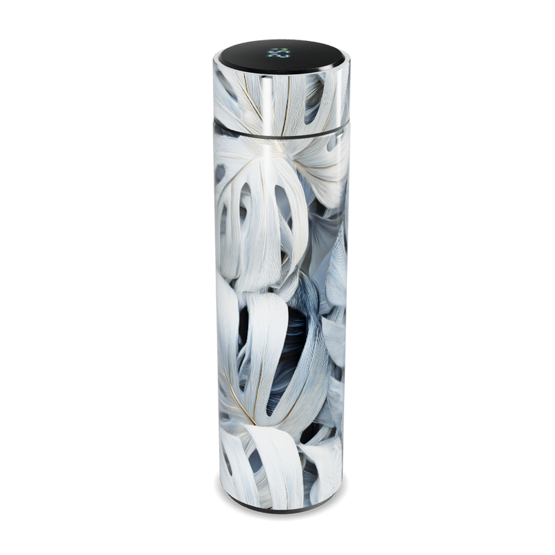 Garrafa Térmica Touch - Design Folhas Brancas