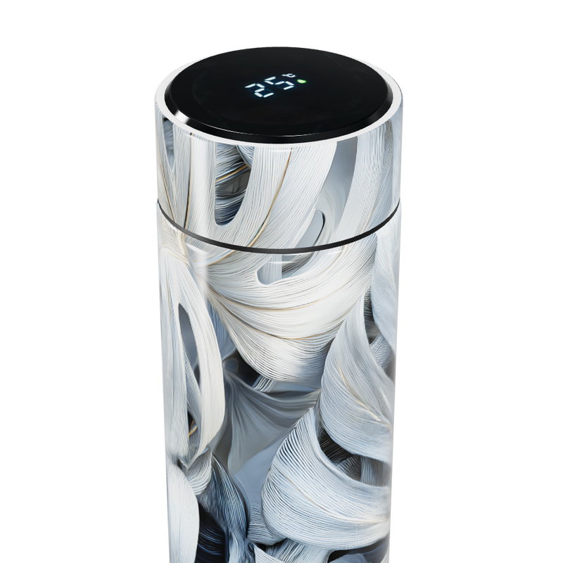 Garrafa Térmica Touch - Design Folhas Brancas