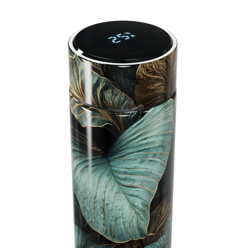 Garrafa Térmica Touch - Folhagem Verde Preta