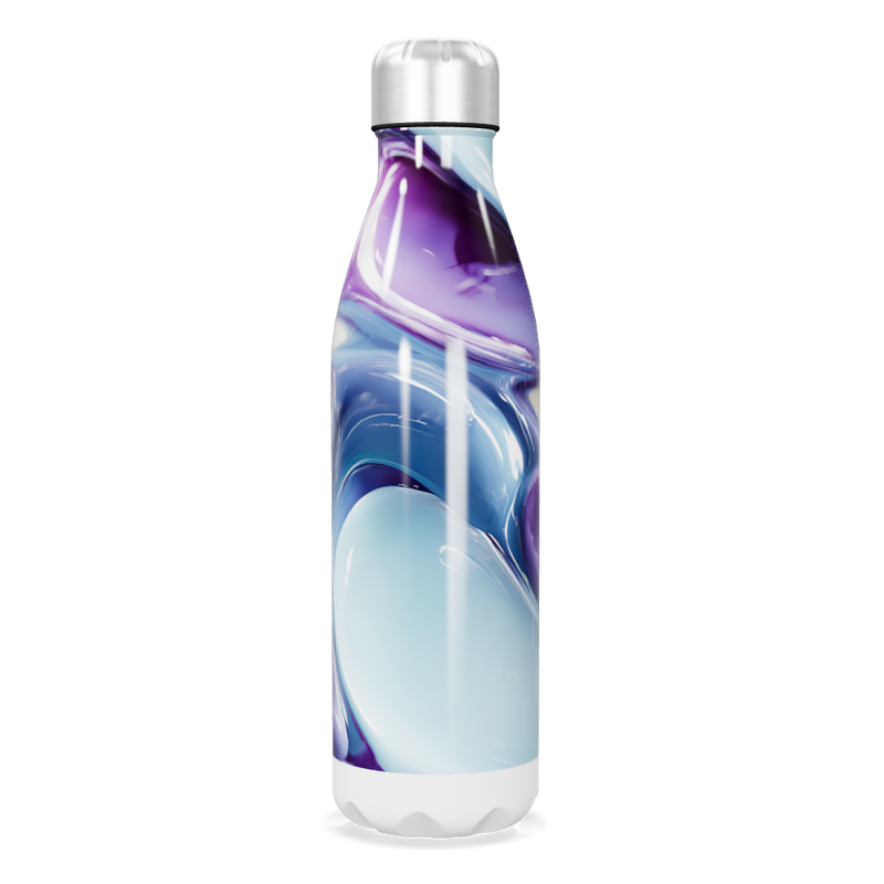 Garrafa Inox - Estampa Marmorizada Azul