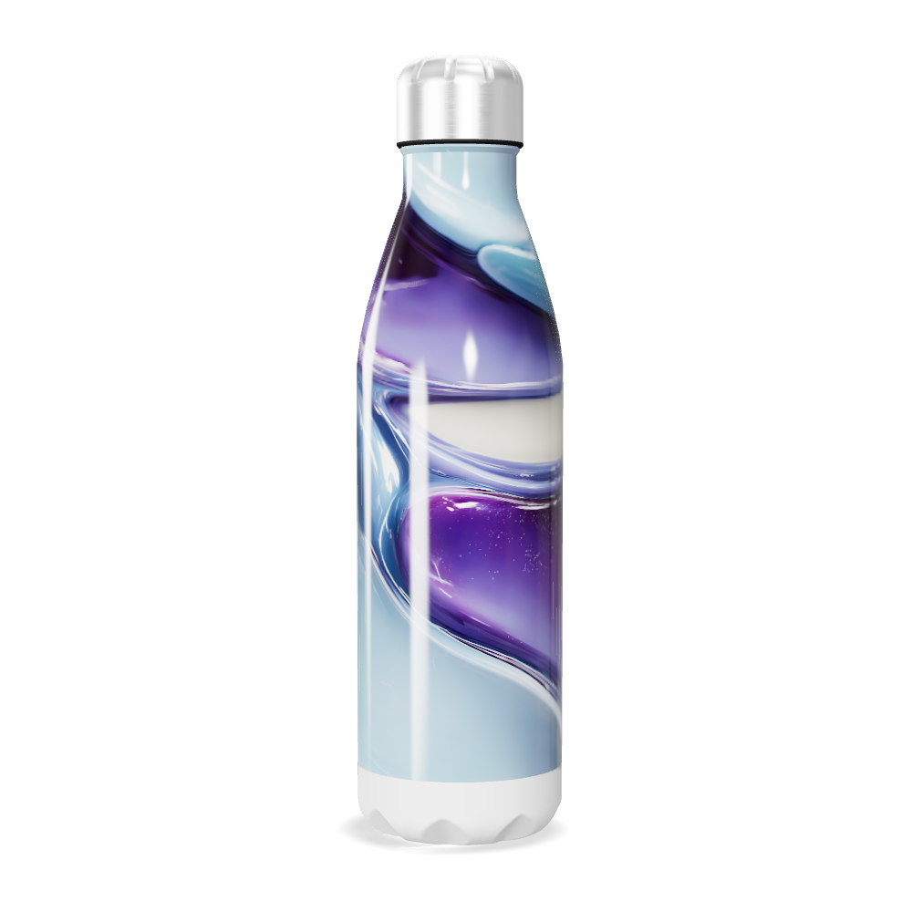 Garrafa Inox - Estampa Marmorizada Azul