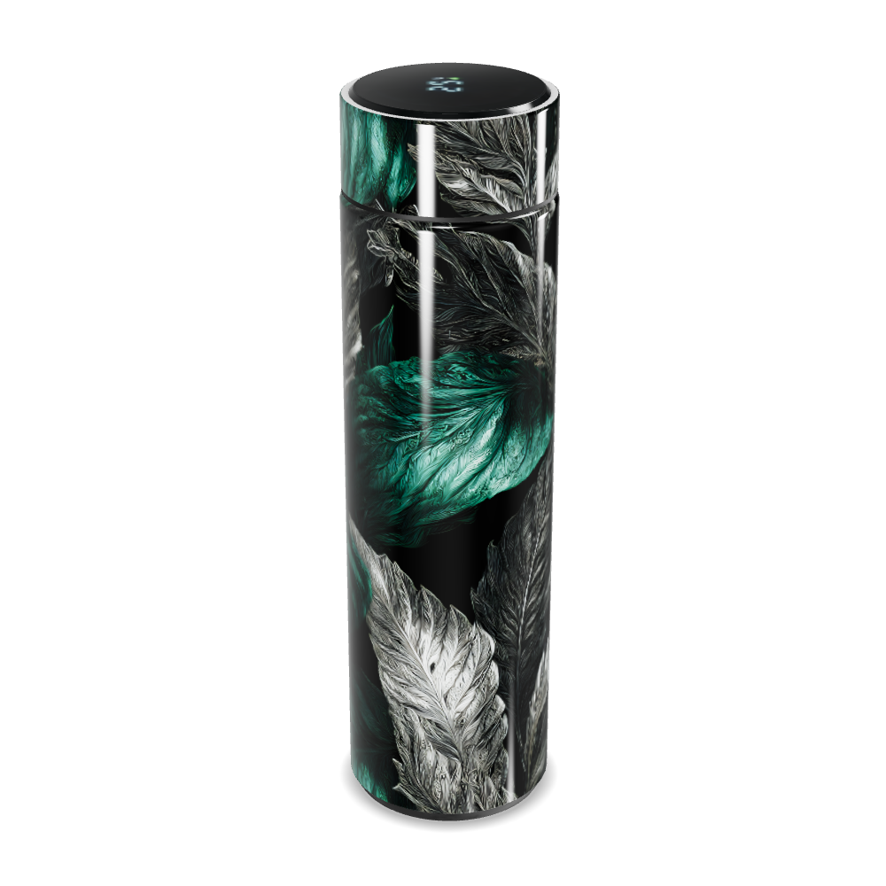 Garrafa Térmica Touch - Folhas Preto Verde