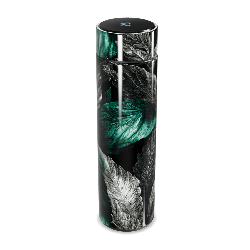 Garrafa Térmica Touch - Folhas Preto Verde
